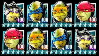 All Movie Turtles Platinum Max Level 100 Tier 7 | TMNT Legends