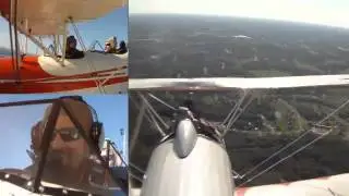 Screams from an aerobatic bi-plane ride in open cockpit Great Lakes
