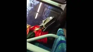 London bus  (feet on the chair )