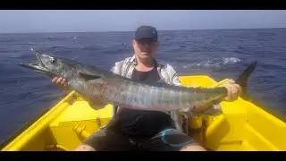 Best private fishing charter Curacao: catching wahoo with Deckie Dirk on Hey Swa curacaofishing.com