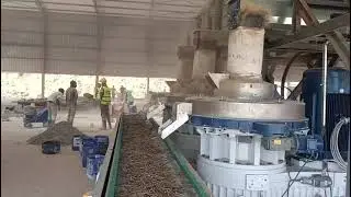 YULONG 10tons per hour sugarcane bagasse pellet production line installed in Africa