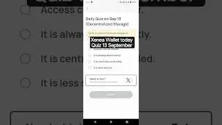 Xenea Wallet today Quiz answer | 13 September 2025 | Xenea daily Quiz #xeneawallet #dailyquiz