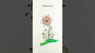 Simple art tutorial by @firussa_art, flower drawn with liner #simpleart #floralart #lineart #music
