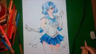 Sailor Moon : Speed Drawing Sailor Mercuryセーラーマーキュリー