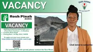 👨&zwj;💻Vacancy: Rosh Pinah Zinc, Administrative Assistant, Closing Date: 29 May 2024.