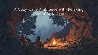 Fantasy Music for Focus and Relaxation – A Cozy Cave Ambience with Relaxing Campfire & Rain