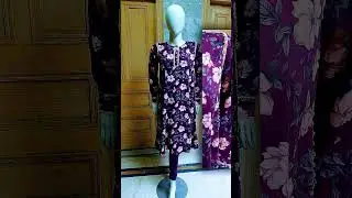 Winter 2-piece printed dress stitched by me ❄️✨ Simple, cozy, and stylish