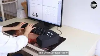 Uni-Wert Big Enter Key Throw Pillows Black Stress Relief Vent Plush Toy with USB for Office