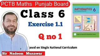 Class 6  Exercise 1.1 Q no 1 Single National Curriculum Maths Ex 1.1 SNC Maths 2026 Sir Nadeem Munaw