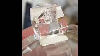 Clear Quartz Freeform Block with enhydro in internal phantom cave - 111