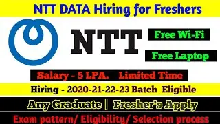 NTT Data Hiring 2020-2023 Batch | Any Graduate  Apply  Freshers Jobs