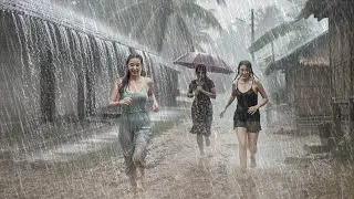 Powerful Rain & Wind Sounds 🌧| Extreme Weather in Indonesia | Sleep Faster & Relaxation
