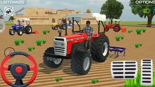 3 TRACTOR MASSEY, NEW HOLEND , HMT TROLLEY THRESHOR FARMING GAM 3D Part 1 #viralvideo&nbsp;#farming