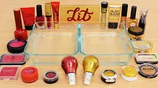 Red vs Gold - Mixing Makeup Eyeshadow Into Slime ASMR 415 Satisfying Slime Video