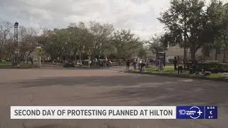 Second day of protesting planned at Hilton Carillon for ICE Recruiting Event