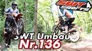 BMW R 80 G/S mit Rahmenverstärkung und Schek Fahrwerk. Die SWT-SPORTS 136 ist ein tolles Spielzeug