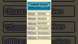 Archaic Words #inglish #classes #engliah #archaic #words #hence #meaning
