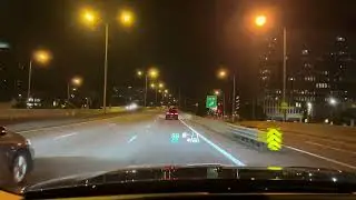 Driving Ottawa 417 highway road at night