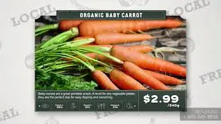 Supermarket Promotional Display: Organic Produce - Digital Signage Design - Grocery - NexSigns
