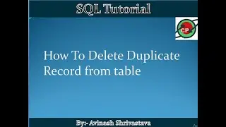 How To Delete duplicate record from table in sql server | Partition by clouse