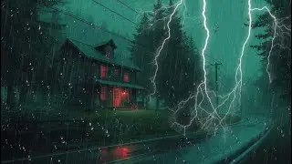 Barulho de Chuva e Trovoadas na floresta para Dormir Profundamente - chuva forte na cabana