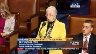 Rep. Virginia Foxx (R-NC) on select panel on fetal tissue procurement and abortion