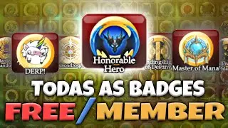 TODAS AS BADGES FREE/MEMBER QUE NÃO ESTÃO RARAS! | AQW