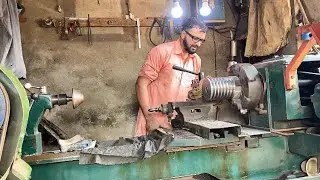 Amazing Process of Making 6 Grooves v-Belt Pulley on Lathe Machine