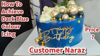 How To Achieve Dark Blue Colour Icing 👍 Chocolate Cake Design 🍰 Cake Design 🍰 Nevy Blue Colour Cake