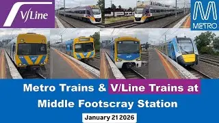 Metro Trains & V/Line Trains at Middle Footscray Station