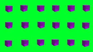 Purple Cubes on Green Screen