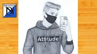 How to draw Attitude boy taking a selfie || Pencil sketch for beginner || Easy drawing || Drawing