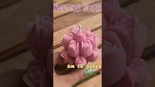 Watching this tulip candle bloom from mould to magic🌷#diy#smallbusinessindia #CandleMaking#YTShorts