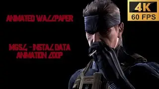 MGS4 - Old Snake smoking - no text - Instal Data Animation Loop - 4K 60FPS