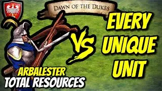 ARBALESTER (Poles) vs EVERY UNIQUE UNIT (Total Resources) | AoE II: Definitive Edition