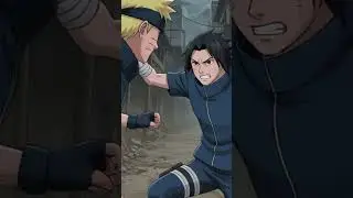 Naruto fights Sasuke in an abandoned ninja village. #shorts #anime #naruto #goku