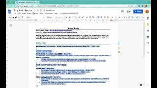 How to Right Align Dates on Your Resume Using Tab Stops in Google Docs
