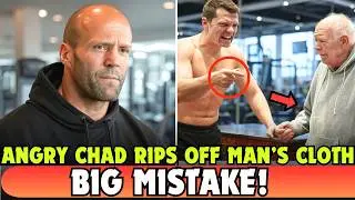 Jason Statham Smashes Muscular Gym Manager After Seeing Him Insulting an Old Man!