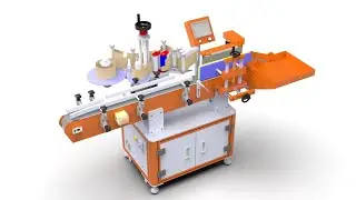 3D design of automatic vertical round bottle labeling machine