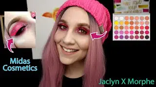Jaclyn X Morphe VOL 2 Pallete Ft Midas Cosmetics Glitter | EASY Pink Eyelook Tutorial