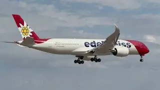 19L arrival &ndash; Edelweiss Air Airbus A350-941 lands at Las Vegas | HB-IHC