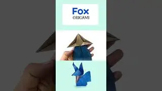 Origami Fox, paper Fox #origamicute #origami #easyorigami #papercraft #paperfolding #fox #paperart