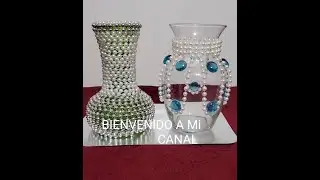 DECORACIÓN!! JARRONES DE CRISTAL ADORNADOS CON PERLAS(Pearls)