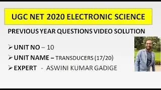 UGC NET JUNE 2019 | ELECTRONIC SCIENCE | TRANSDUCER