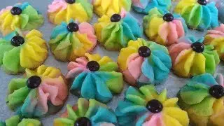 KUE KERING SEMPRIT PELANGI/RAINBOW GERMAN BUTTER COOKIES