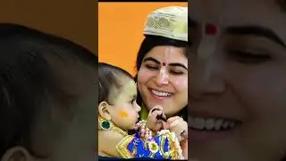 #chitra ji with 🥰 cute little krishna 🤩#song #love kanha
