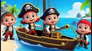 Three Little Pirates Hunting Treasure 🏴&zwj;☠️🗺️ | 3D Animated Nursery Rhyme for Kids