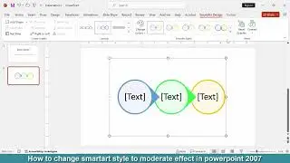 How to change SmartArt style to moderate effect in PowerPoint 2007