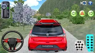 New Red Hatchback Golf R Stuck Mountain Road - 3D Driving Class - Car Game - 3D Driving Class Game