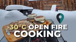 Cooking Breakfast Over an Open Fire During a Polar Vortex | Ontario Winter